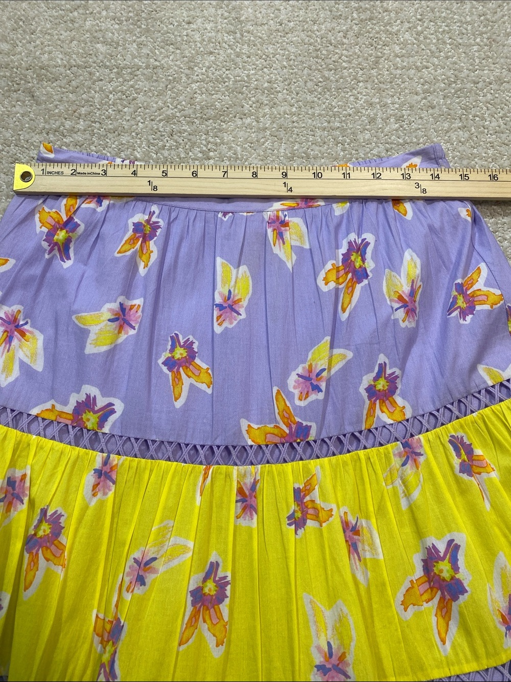Ālivia Caroline Tiered Floral Maxi Skirt Bouncing Buds Multi Size S 100% Cotton - Picture 9 of 16